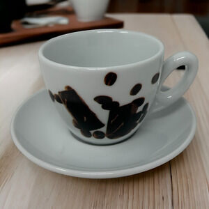 Crate and Barrel Cocoa Chocolate Espresso Cup Saucer Set Asa Selection Germany
